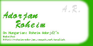 adorjan roheim business card